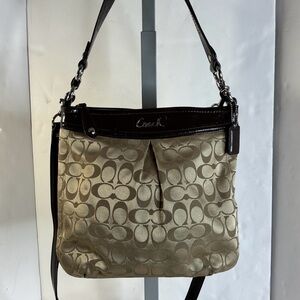 Coach Ashley F20111 Signature C Hippie Brown/Gold Shoulder Carry Bag Purse